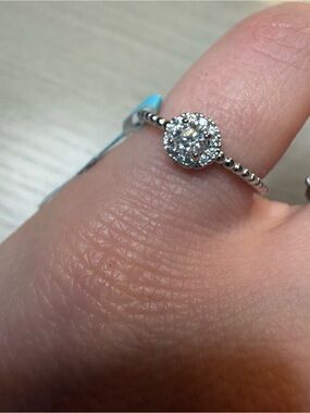 Sterling Silver moissanite ring , size 6